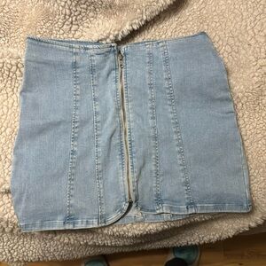 Free People Light Jean Skirt with functional zipper